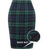 imageIDEALSANXUN Midi Plaid Skirts for Women Fall Winter Knee Length Pencil Wool Skirt with SlitGreen