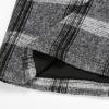 imageIDEALSANXUN Midi Plaid Skirts for Women Fall Winter Knee Length Pencil Wool Skirt with SlitGrey