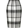 imageIDEALSANXUN Midi Plaid Skirts for Women Fall Winter Knee Length Pencil Wool Skirt with SlitGrey New
