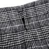 imageIDEALSANXUN Midi Plaid Skirts for Women Fall Winter Knee Length Pencil Wool Skirt with SlitGrid Black