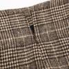 imageIDEALSANXUN Midi Plaid Skirts for Women Fall Winter Knee Length Pencil Wool Skirt with SlitGrid Coffee