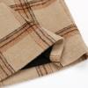 imageIDEALSANXUN Midi Plaid Skirts for Women Fall Winter Knee Length Pencil Wool Skirt with SlitKhaki