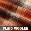imageIDEALSANXUN Midi Plaid Skirts for Women Fall Winter Knee Length Pencil Wool Skirt with SlitOrange