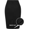 imageIDEALSANXUN Midi Plaid Skirts for Women Fall Winter Knee Length Pencil Wool Skirt with SlitPure Black
