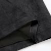 imageIDEALSANXUN Midi Plaid Skirts for Women Fall Winter Knee Length Pencil Wool Skirt with SlitSuede Black
