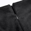 imageIDEALSANXUN Midi Plaid Skirts for Women Fall Winter Knee Length Pencil Wool Skirt with SlitSuede Black