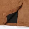 imageIDEALSANXUN Midi Plaid Skirts for Women Fall Winter Knee Length Pencil Wool Skirt with SlitSuede Brown