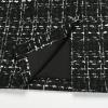imageIDEALSANXUN Midi Plaid Skirts for Women Fall Winter Knee Length Pencil Wool Skirt with SlitTweed Black