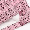 imageIDEALSANXUN Midi Plaid Skirts for Women Fall Winter Knee Length Pencil Wool Skirt with SlitTweed Pink New