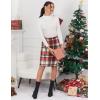imageIDEALSANXUN Midi Plaid Skirts for Women Fall Winter Knee Length Pencil Wool Skirt with SlitWine