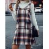 imageIDEALSANXUN Plaid Overall Dress for Women Fall Winter Sleeveless Plaid Dresses with PocketsBrown