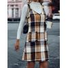 imageIDEALSANXUN Plaid Overall Dress for Women Fall Winter Sleeveless Plaid Dresses with PocketsBrown New