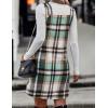 imageIDEALSANXUN Plaid Overall Dress for Women Fall Winter Sleeveless Plaid Dresses with PocketsGreen