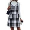 imageIDEALSANXUN Plaid Overall Dress for Women Fall Winter Sleeveless Plaid Dresses with PocketsGrey