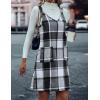 imageIDEALSANXUN Plaid Overall Dress for Women Fall Winter Sleeveless Plaid Dresses with PocketsGrey