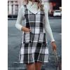 imageIDEALSANXUN Plaid Overall Dress for Women Fall Winter Sleeveless Plaid Dresses with PocketsGrey