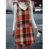 imageIDEALSANXUN Plaid Overall Dress for Women Fall Winter Sleeveless Plaid Dresses with PocketsOrange New