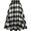 imageIDEALSANXUN Plaid Skirt for Womens High Waist Aline Pleated Midi SkirtsBlackwhite