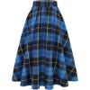 imageIDEALSANXUN Plaid Skirt for Womens High Waist Aline Pleated Midi SkirtsBlue
