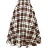 imageIDEALSANXUN Plaid Skirt for Womens High Waist Aline Pleated Midi SkirtsCoffee