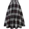 imageIDEALSANXUN Plaid Skirt for Womens High Waist Aline Pleated Midi SkirtsDark Grey
