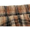 imageIDEALSANXUN Plaid Skirt for Womens High Waist Aline Pleated Midi SkirtsLight Brown