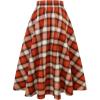 imageIDEALSANXUN Plaid Skirt for Womens High Waist Aline Pleated Midi SkirtsOrange