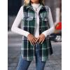 imageIDEALSANXUN Plaid Vest for Women Fall Winter Flannel Sleeveless Jacket Cardigan OuterwearGreen