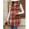 imageIDEALSANXUN Plaid Vest for Women Fall Winter Flannel Sleeveless Jacket Cardigan OuterwearOrange
