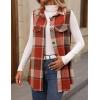 imageIDEALSANXUN Plaid Vest for Women Fall Winter Flannel Sleeveless Jacket Cardigan OuterwearOrange