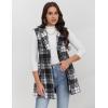 imageIDEALSANXUN Plaid Vest for Women Fall Winter Sleeveless Blazer JacketsBlack White