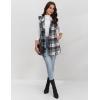 imageIDEALSANXUN Plaid Vest for Women Fall Winter Sleeveless Blazer JacketsBlack White