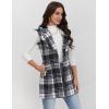imageIDEALSANXUN Plaid Vest for Women Fall Winter Sleeveless Blazer JacketsBlack White