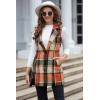 imageIDEALSANXUN Plaid Vest for Women Fall Winter Sleeveless Blazer JacketsOrange