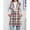 imageIDEALSANXUN Plaid Vest for Women Fall Winter Sleeveless Blazer JacketsPink