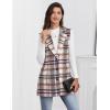 imageIDEALSANXUN Plaid Vest for Women Fall Winter Sleeveless Blazer JacketsPink