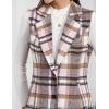 imageIDEALSANXUN Plaid Vest for Women Fall Winter Sleeveless Blazer JacketsPink