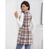 imageIDEALSANXUN Plaid Vest for Women Fall Winter Sleeveless Blazer JacketsPink
