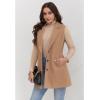 imageIDEALSANXUN Plaid Vest for Women Fall Winter Sleeveless Blazer JacketsPure Camel