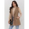 imageIDEALSANXUN Plaid Vest for Women Fall Winter Sleeveless Blazer JacketsPure Dark Khaki