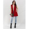 imageIDEALSANXUN Plaid Vest for Women Fall Winter Sleeveless Blazer JacketsPure Maple Red