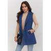 imageIDEALSANXUN Plaid Vest for Women Fall Winter Sleeveless Blazer JacketsPure Misty Blue