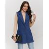 imageIDEALSANXUN Plaid Vest for Women Fall Winter Sleeveless Blazer JacketsPure Misty Blue