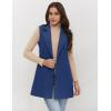 imageIDEALSANXUN Plaid Vest for Women Fall Winter Sleeveless Blazer JacketsPure Misty Blue