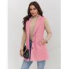 imageIDEALSANXUN Plaid Vest for Women Fall Winter Sleeveless Blazer JacketsPure Pink