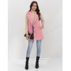 imageIDEALSANXUN Plaid Vest for Women Fall Winter Sleeveless Blazer JacketsPure Pink