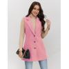 imageIDEALSANXUN Plaid Vest for Women Fall Winter Sleeveless Blazer JacketsPure Pink