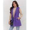 imageIDEALSANXUN Plaid Vest for Women Fall Winter Sleeveless Blazer JacketsPure Purple