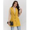 imageIDEALSANXUN Plaid Vest for Women Fall Winter Sleeveless Blazer JacketsPure Yellow