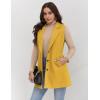 imageIDEALSANXUN Plaid Vest for Women Fall Winter Sleeveless Blazer JacketsPure Yellow